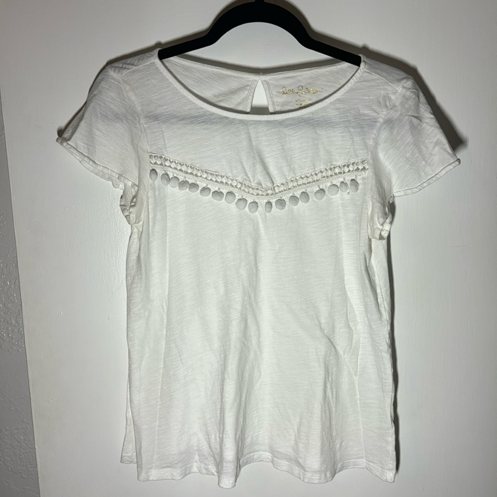 Lilly Pulitzer Cotton Pom Pom T shirt EUC
